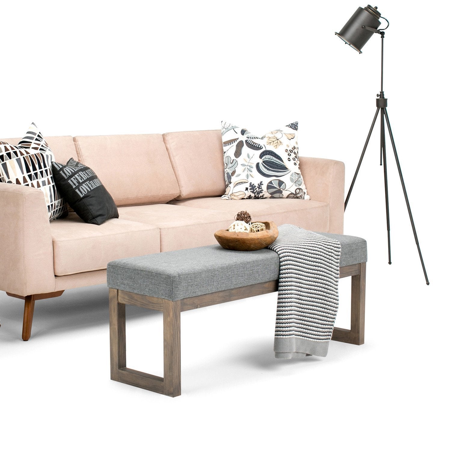 Milltown Large Ottoman Bench in Linen