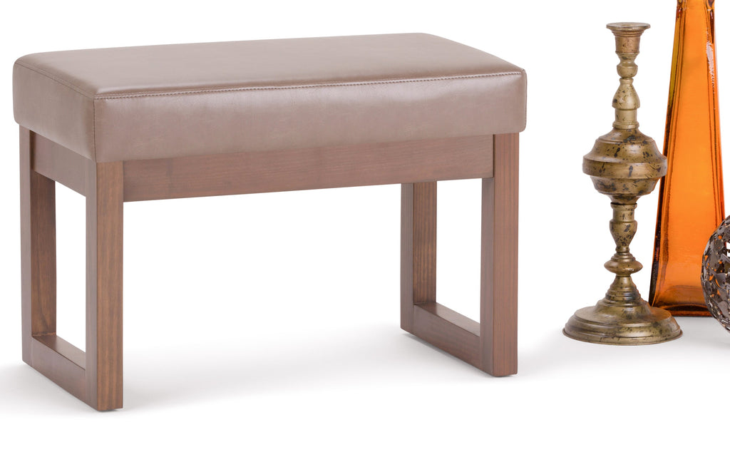 Milltown Small Ottoman Bench in Vegan Leather