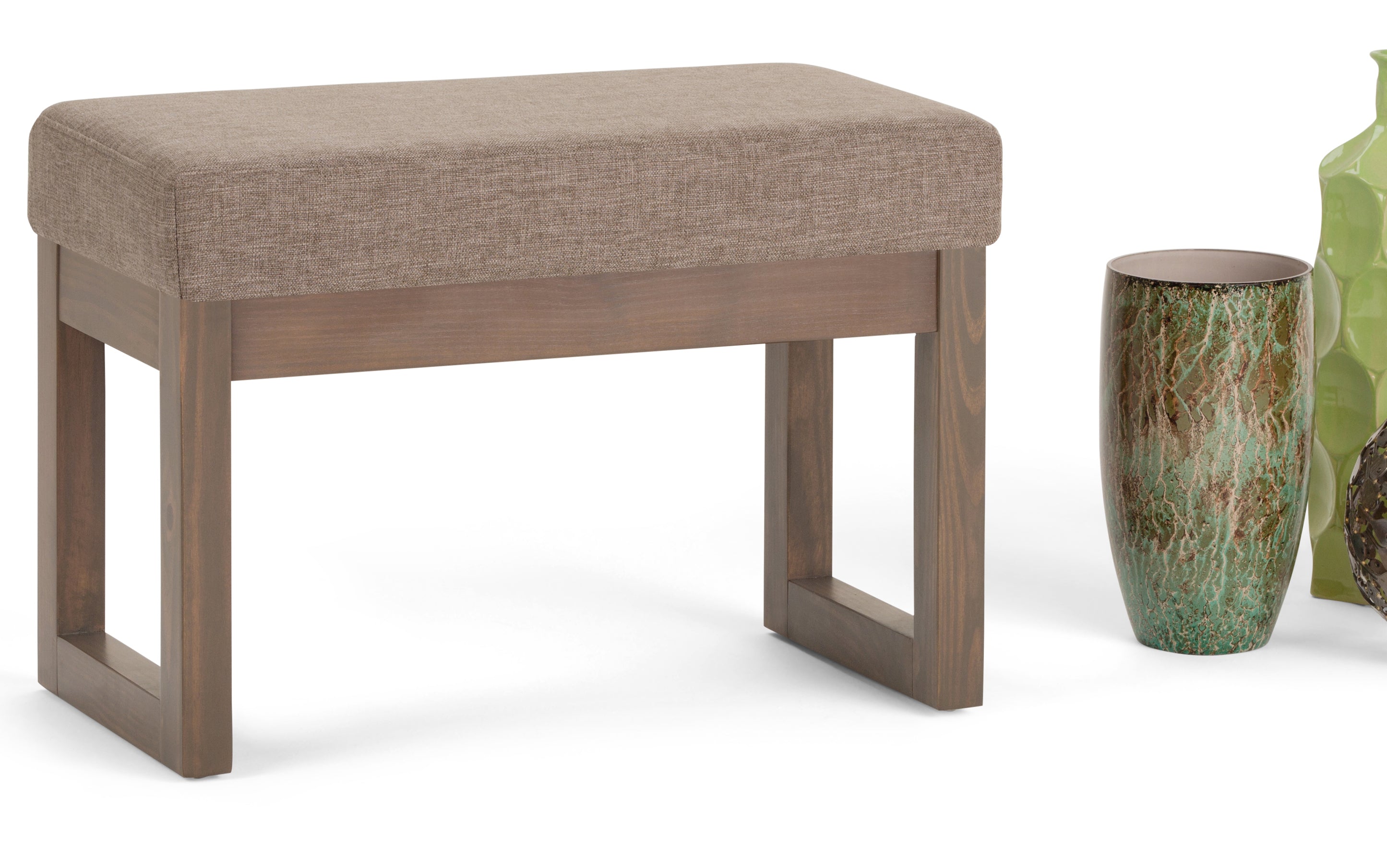 Milltown Small Ottoman Bench in Linen