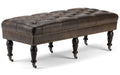 Henley Ottoman Bench in Distressed Vegan Leather