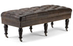 Henley Ottoman Bench in Distressed Vegan Leather