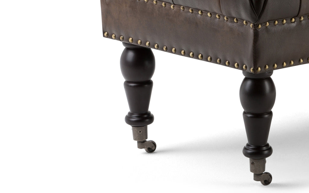 Henley Ottoman Bench in Distressed Vegan Leather