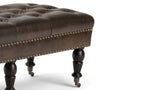 Henley Ottoman Bench in Distressed Vegan Leather
