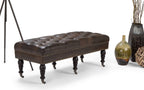 Henley Ottoman Bench in Distressed Vegan Leather