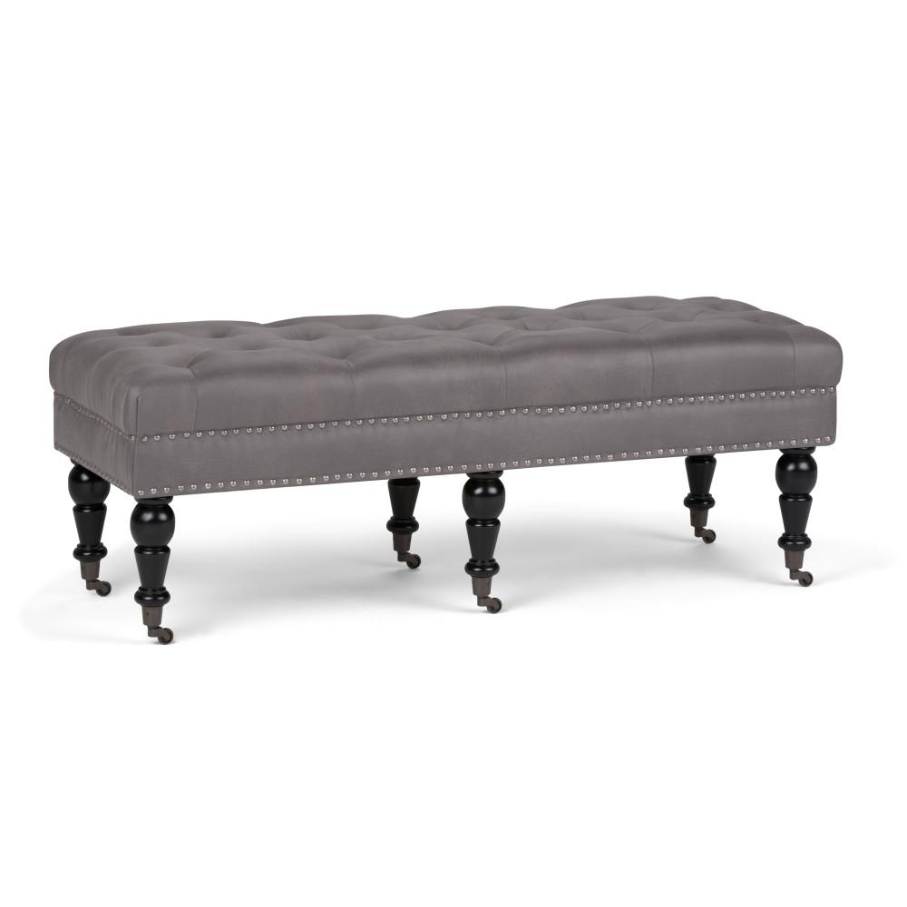 Henley Ottoman Bench in Distressed Vegan Leather