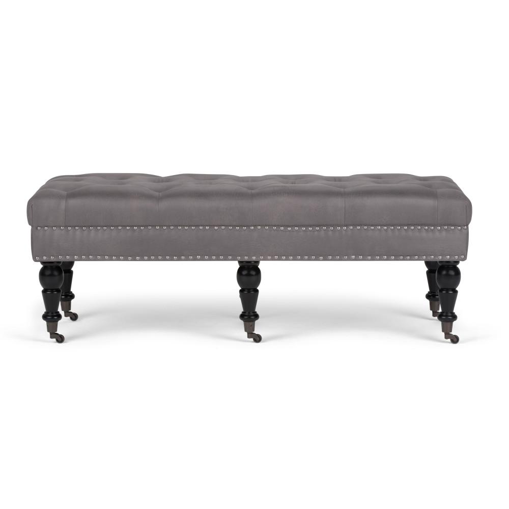 Henley Ottoman Bench in Distressed Vegan Leather