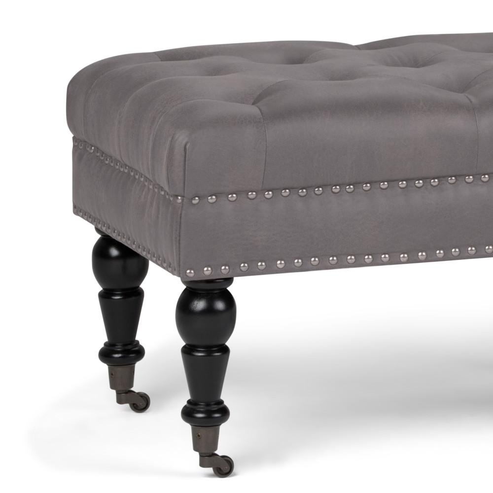 Henley Ottoman Bench in Distressed Vegan Leather