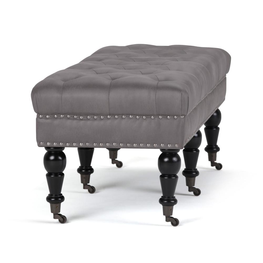 Henley Ottoman Bench in Distressed Vegan Leather