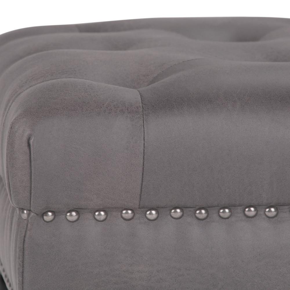 Henley Ottoman Bench in Distressed Vegan Leather