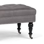 Henley Ottoman Bench in Distressed Vegan Leather