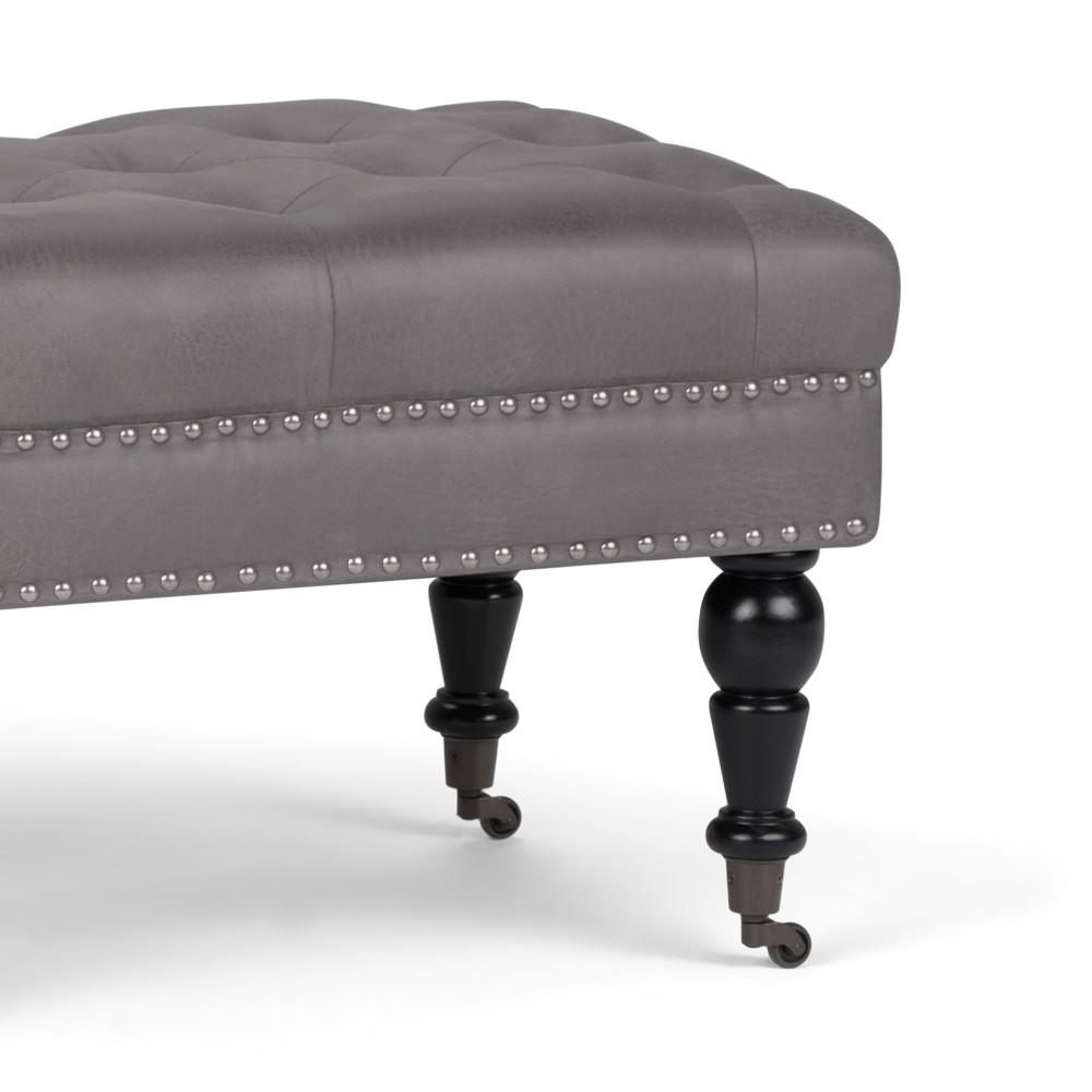 Henley Ottoman Bench in Distressed Vegan Leather