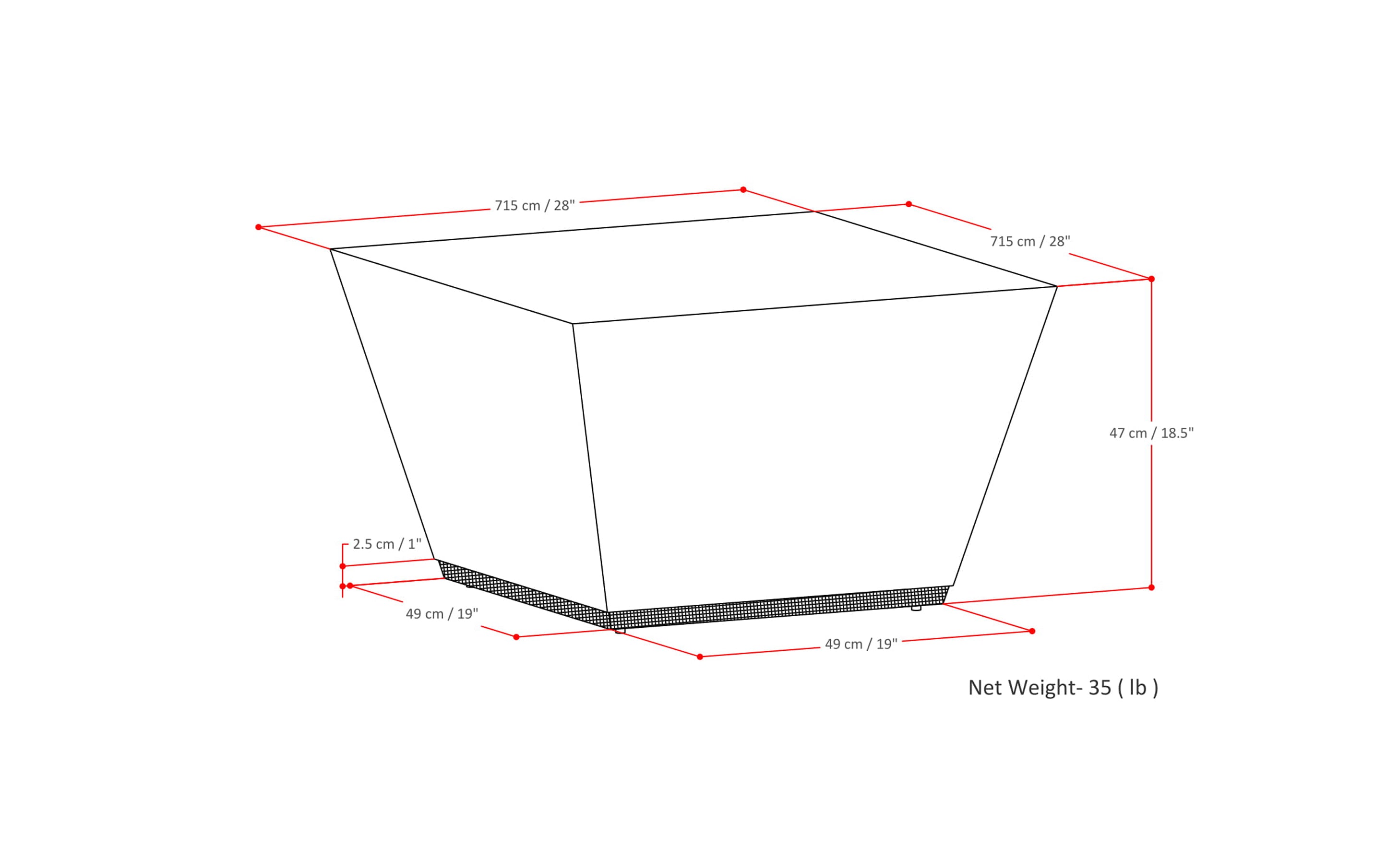 Abba Square Coffee Table in Mango