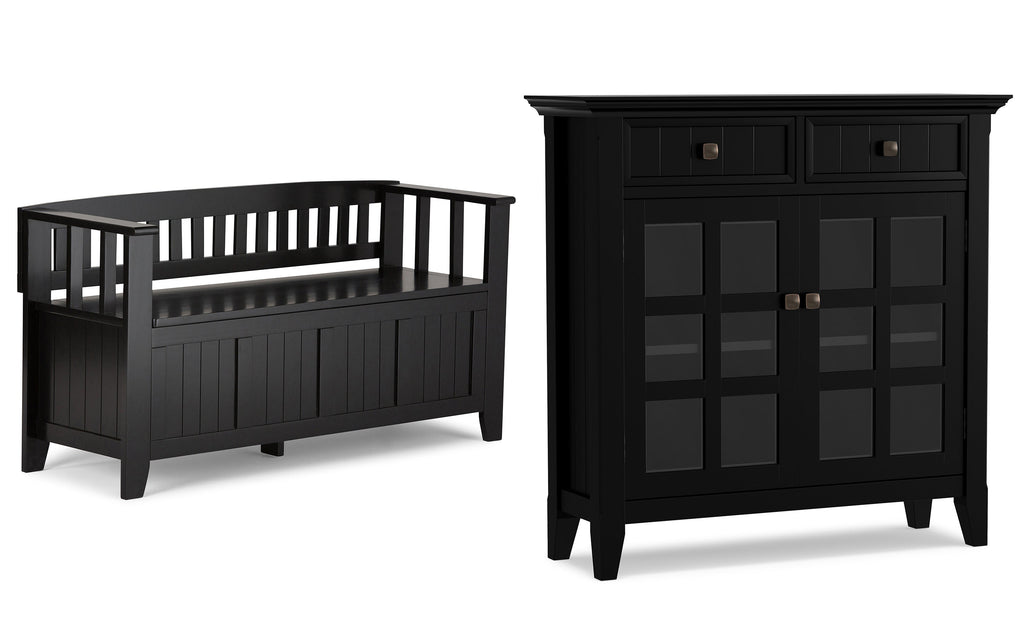 Acadian 48-inch Storage Bench and 36-inch Cabinet