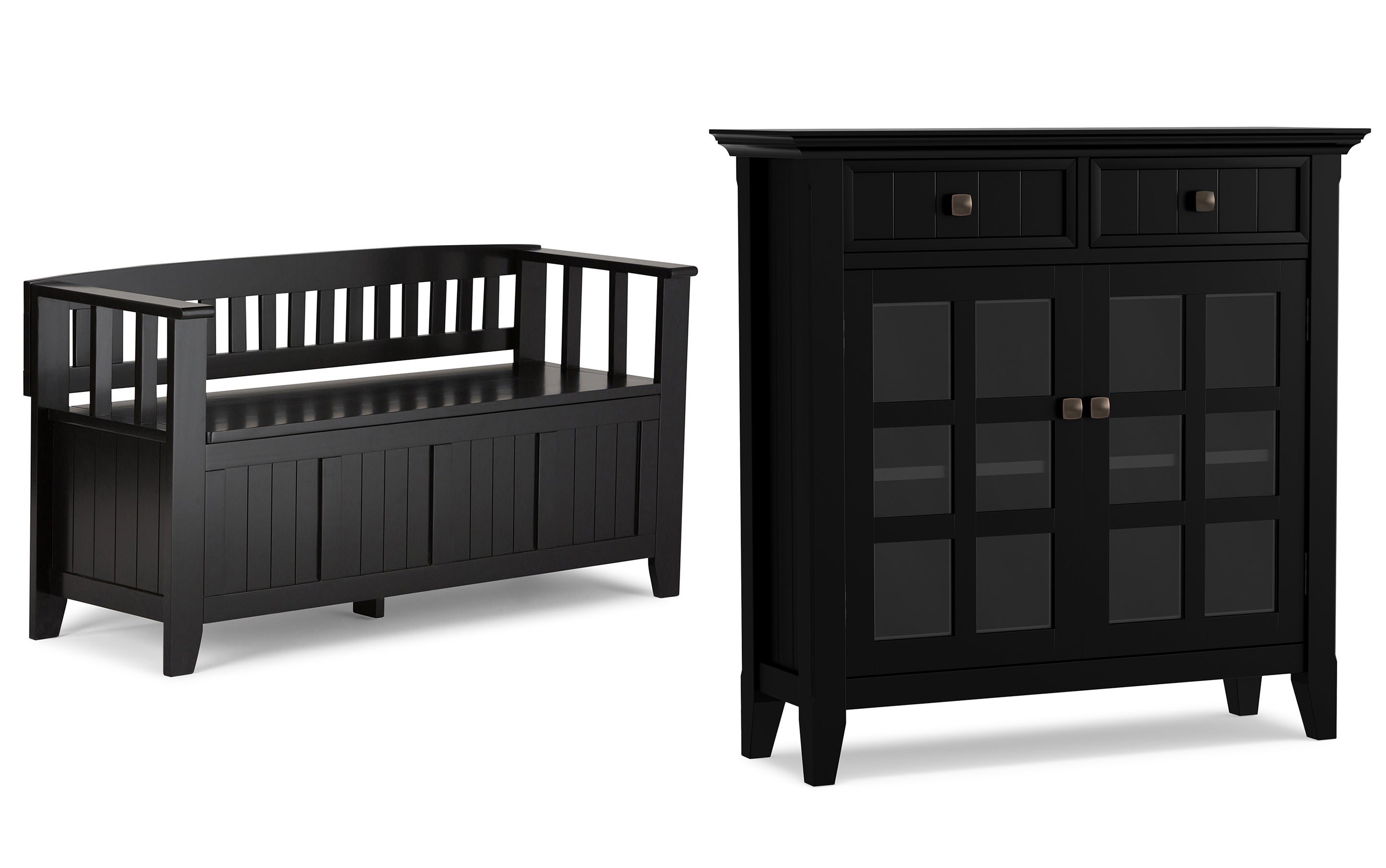 Acadian 48-inch Storage Bench and 36-inch Cabinet