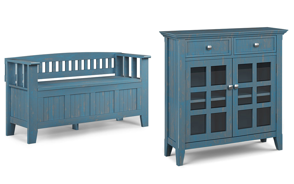Acadian 48-inch Storage Bench and 36-inch Cabinet
