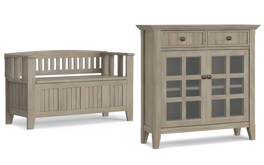 Acadian 48-inch Storage Bench and 36-inch Cabinet