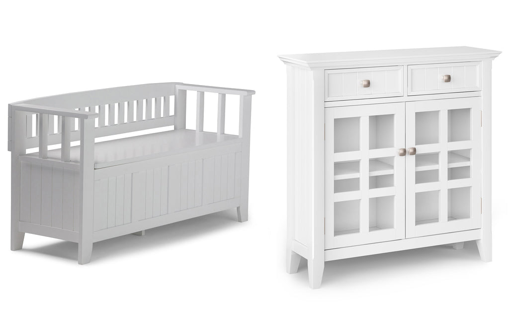 Acadian 48-inch Storage Bench and 36-inch Cabinet
