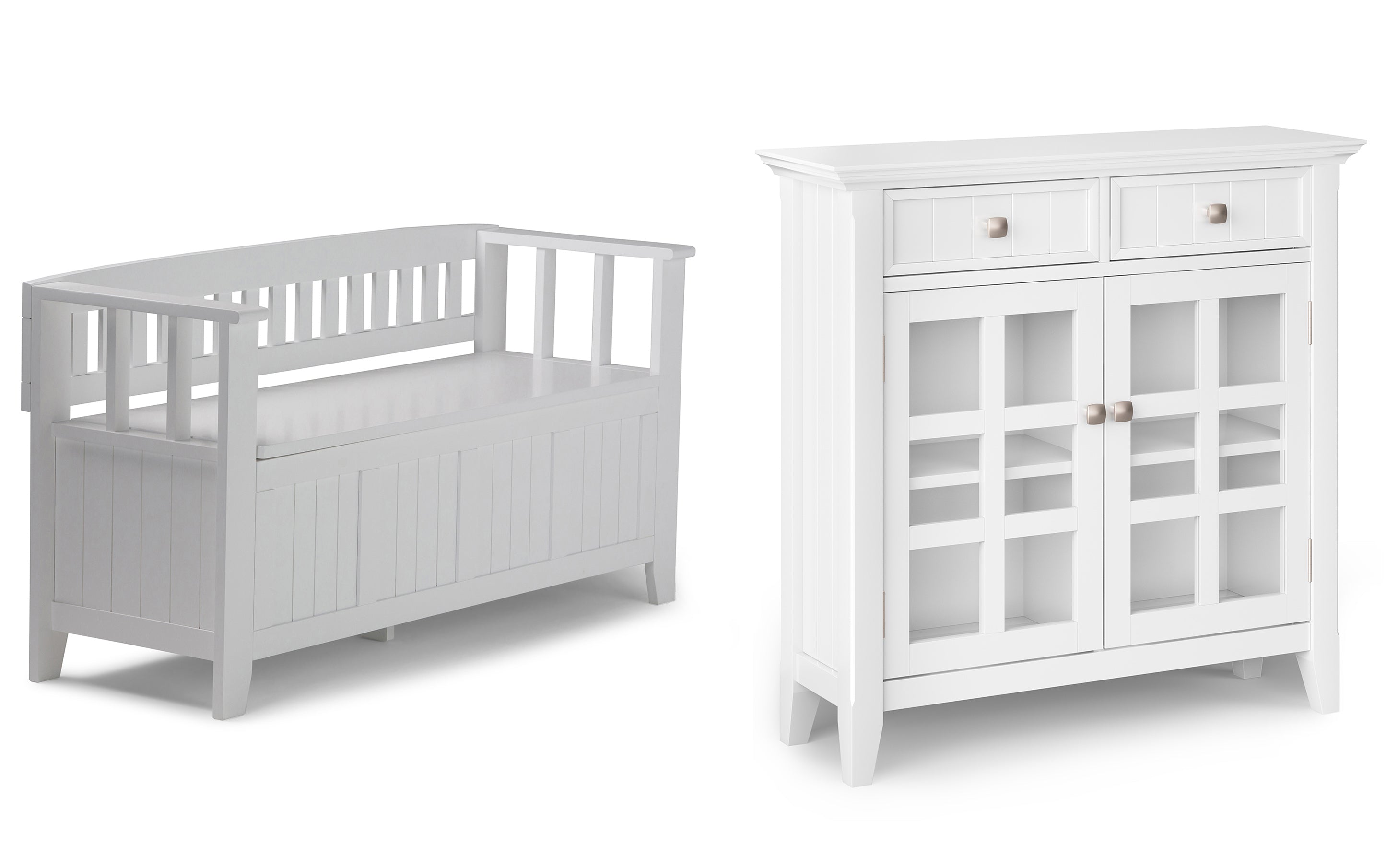 Acadian 48-inch Storage Bench and 36-inch Cabinet