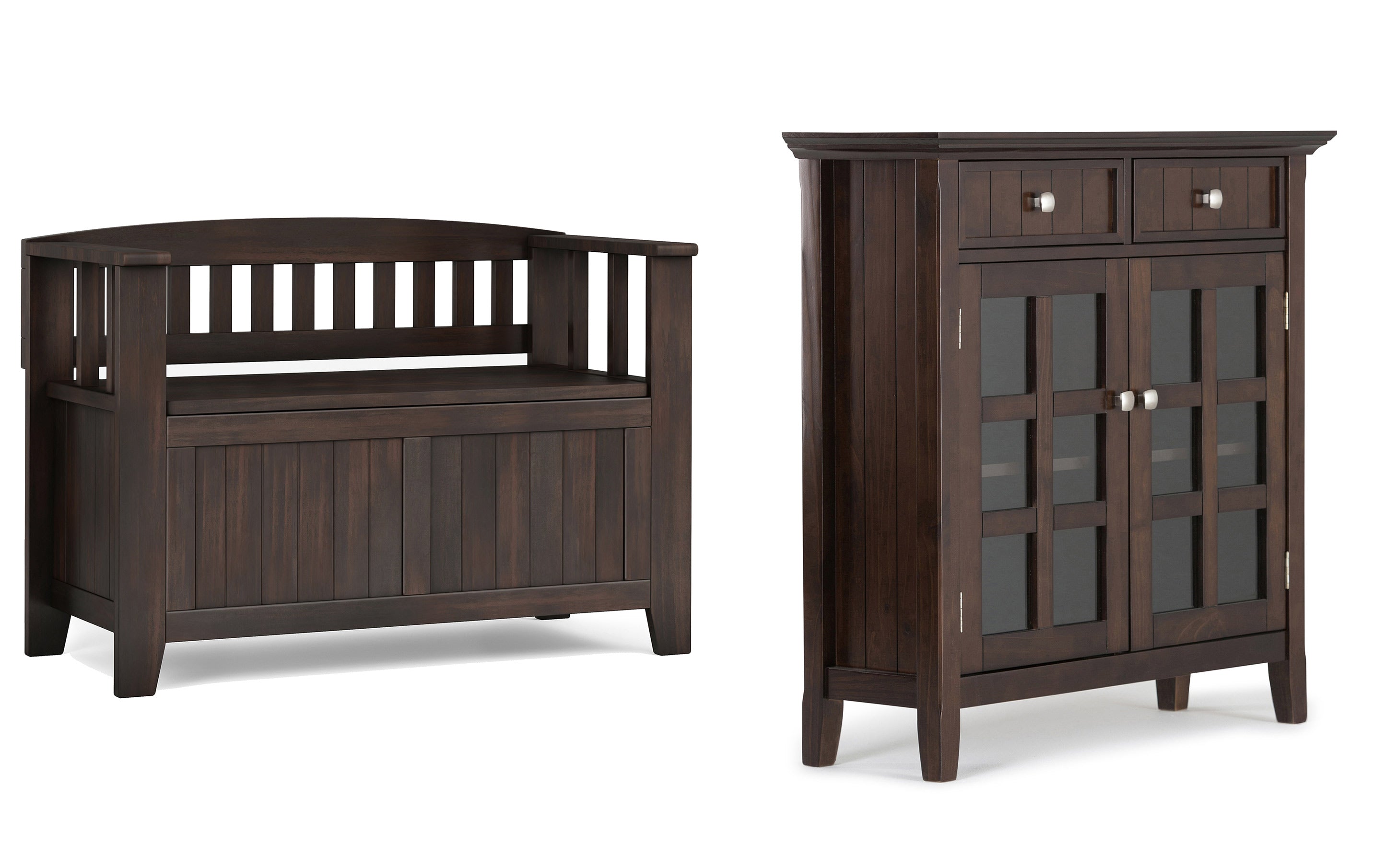 Acadian 36-inch Storage Bench and 36-inch Cabinet