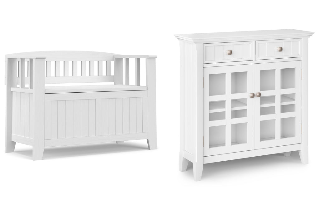 Acadian 36-inch Storage Bench and 36-inch Cabinet