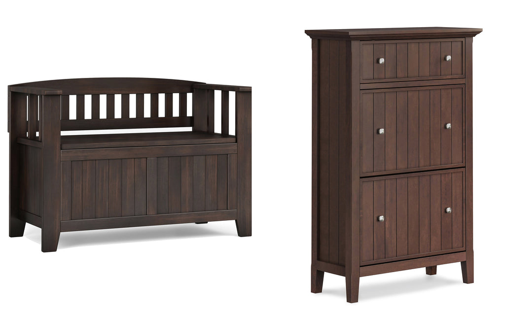 Acadian 36-inch Storage Bench and 32-inch Shoe Cabinet
