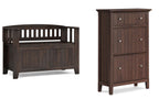 Acadian 36-inch Storage Bench and 32-inch Shoe Cabinet