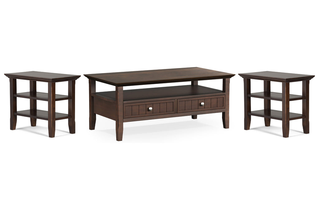 Acadian 48 inch Coffee Table with 14 inch End Tables (Set of 3)