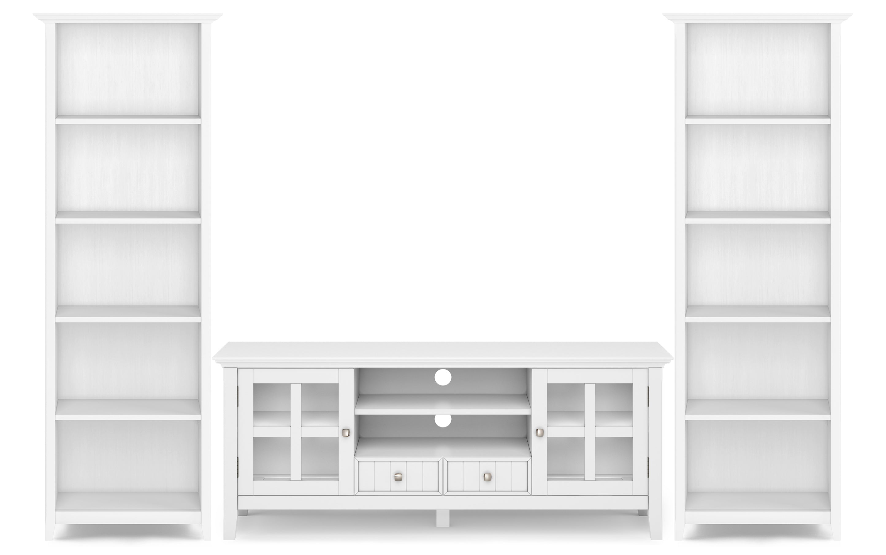 Acadian 60 inch TV Stand with 26 inch 5 Shelf Bookcases (Set of 3)