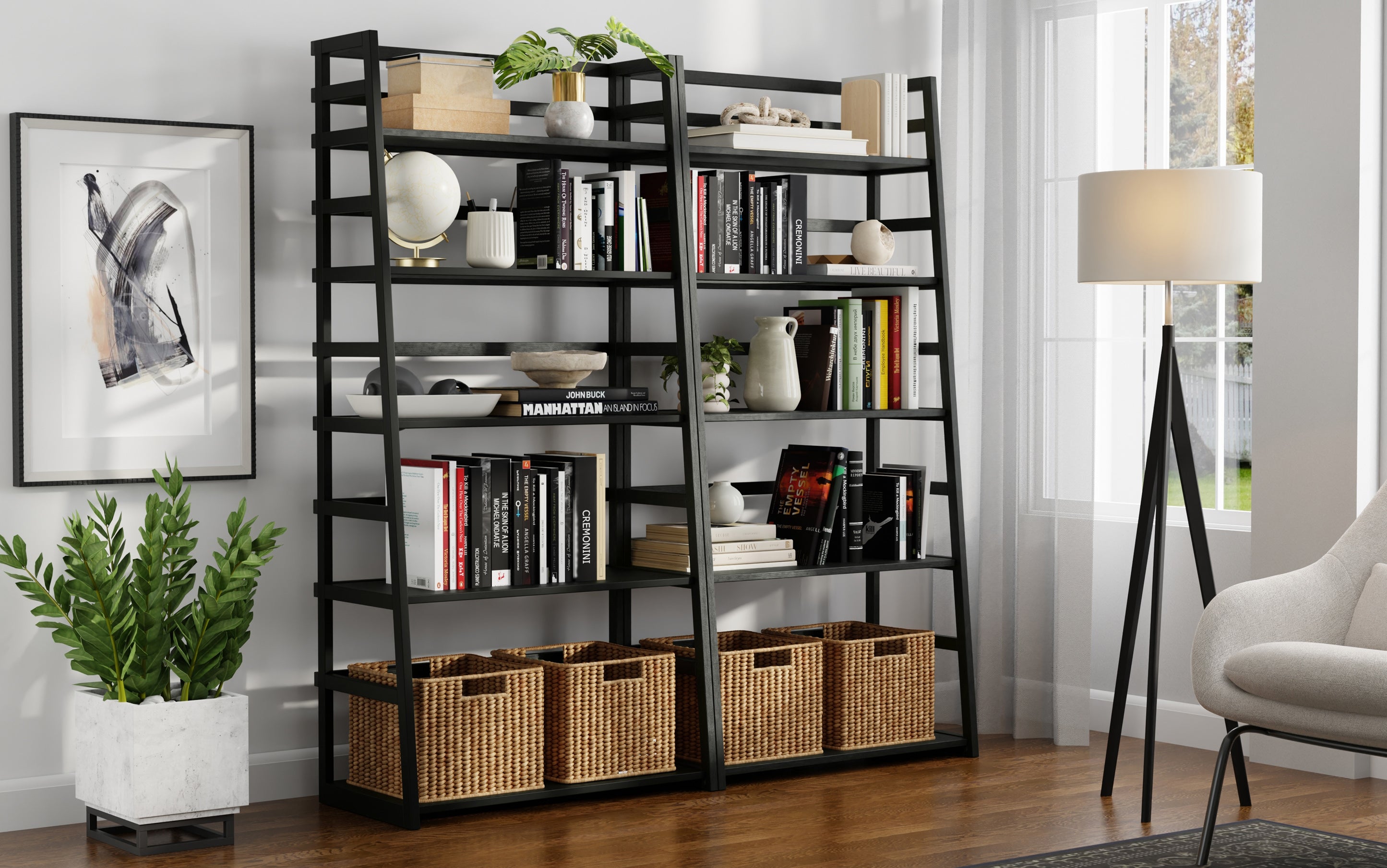 Acadian 30 inch 5 Shelf Ladder Bookcase (Set of 2)