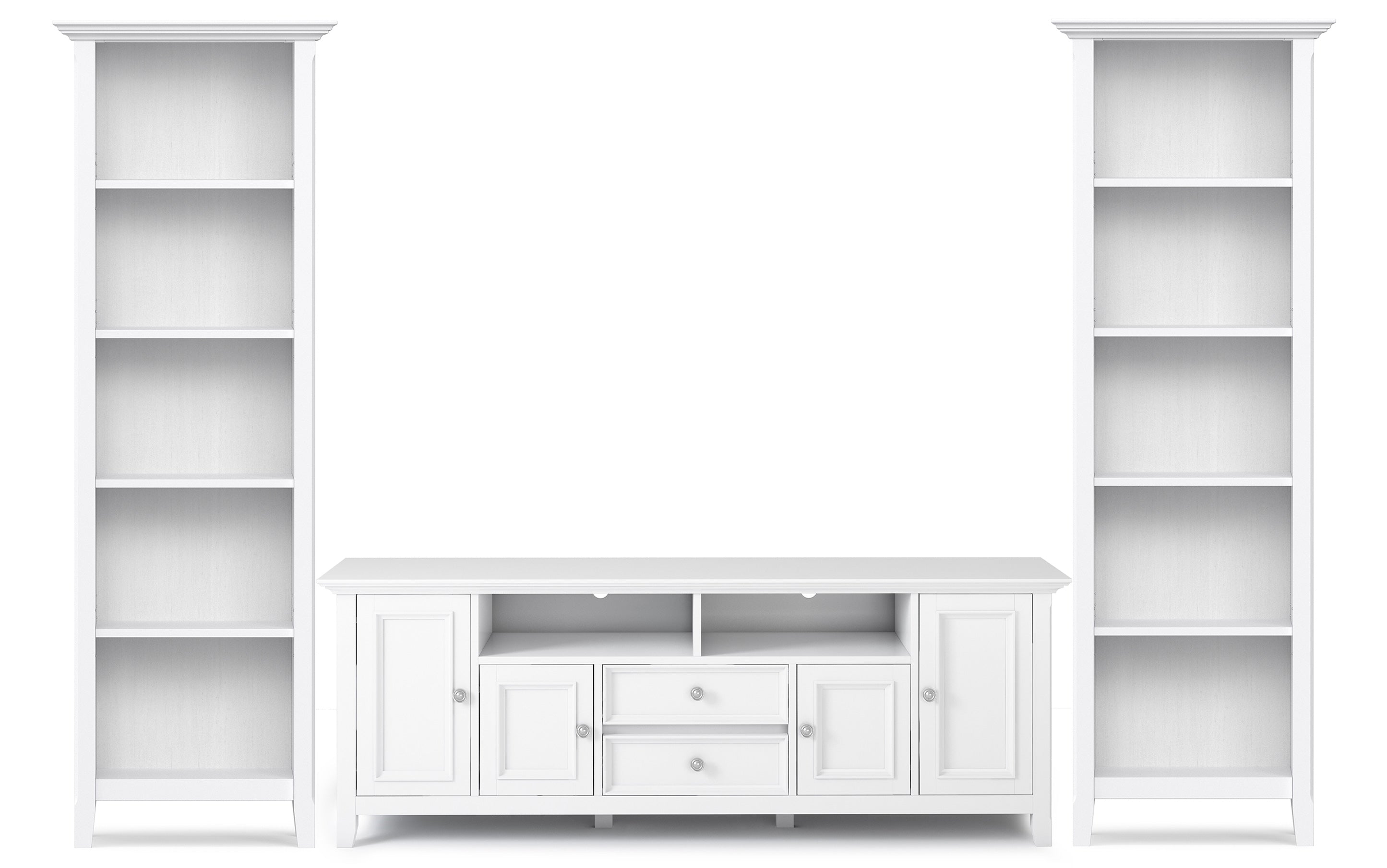 Amherst 72 inch TV Stand with 24 inch 5 Shelf Bookcases (Set of 3)
