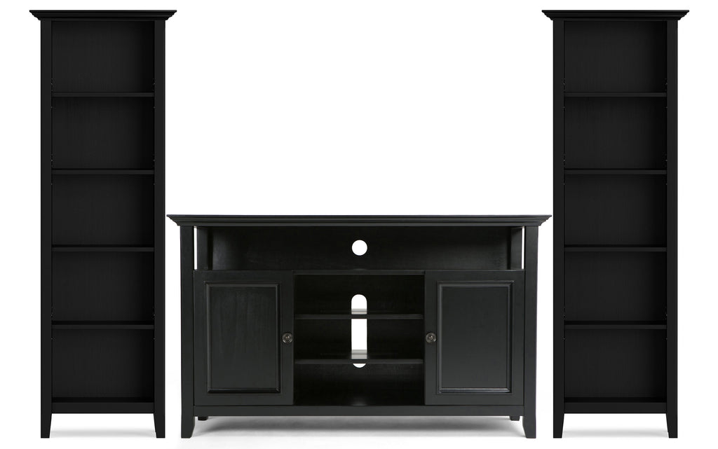 Amherst 54 inch TV Stand with 24 inch 5 Shelf Bookcases (Set of 3)