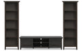 Amherst 72 inch Low TV Stand with 24 inch 5 Shelf Bookcases (Set of 3)