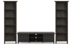 Amherst 72 inch Low TV Stand with 24 inch 5 Shelf Bookcases (Set of 3)