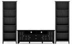 Artisan 72 inch TV Stand with 26 inch 5 Shelf Bookcases (Set of 3)