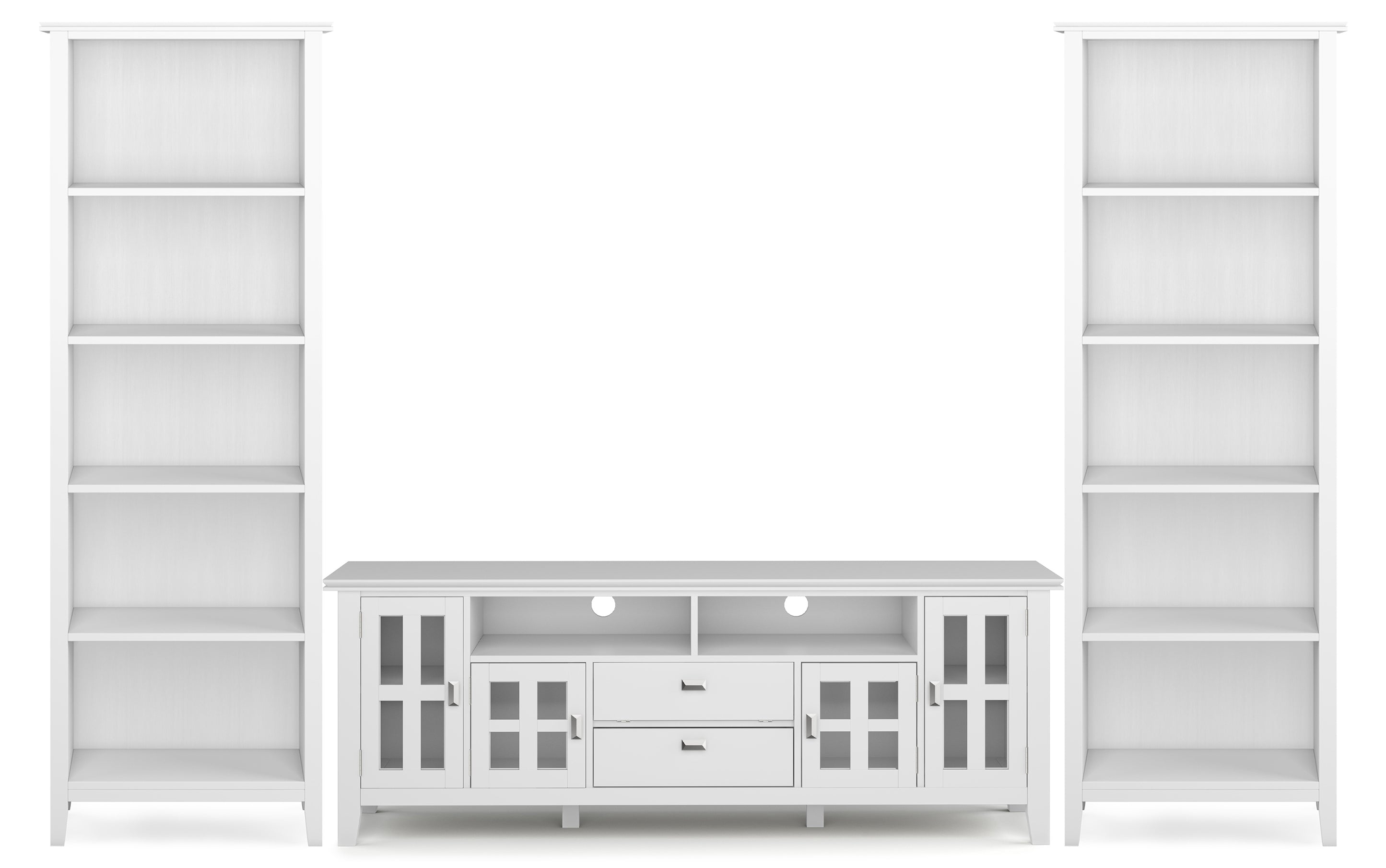 Artisan 72 inch TV Stand with 26 inch 5 Shelf Bookcases (Set of 3)