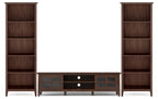 Artisan 72 inch Low TV Stand with 26 inch 5 Shelf Bookcases (Set of 3)