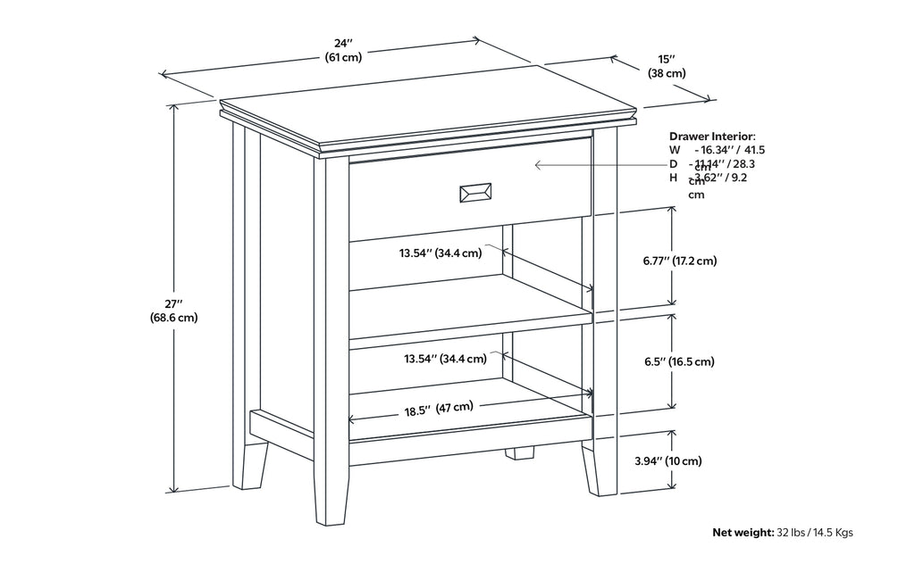 Artisan 24 inch Night Stand (Set of 2)