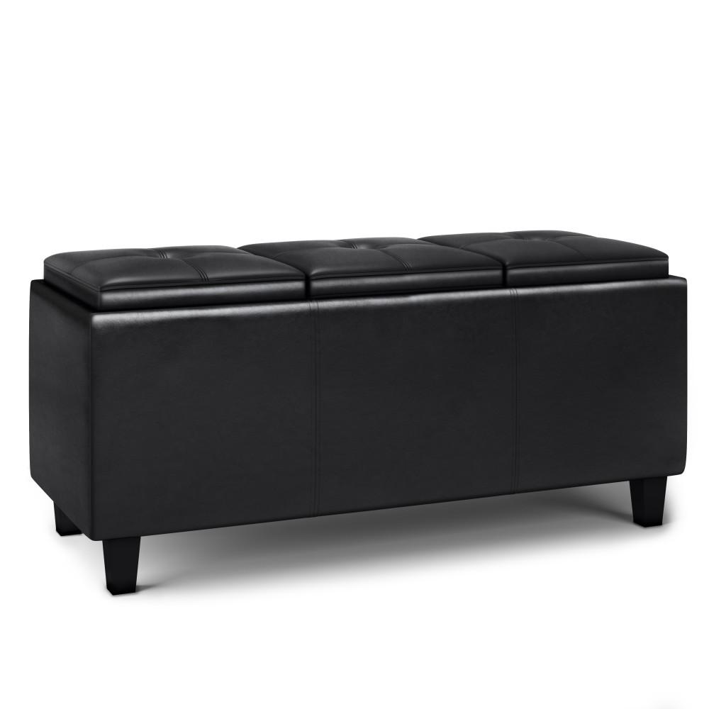 Avalon Ottoman with lift up lids in Vegan Leather