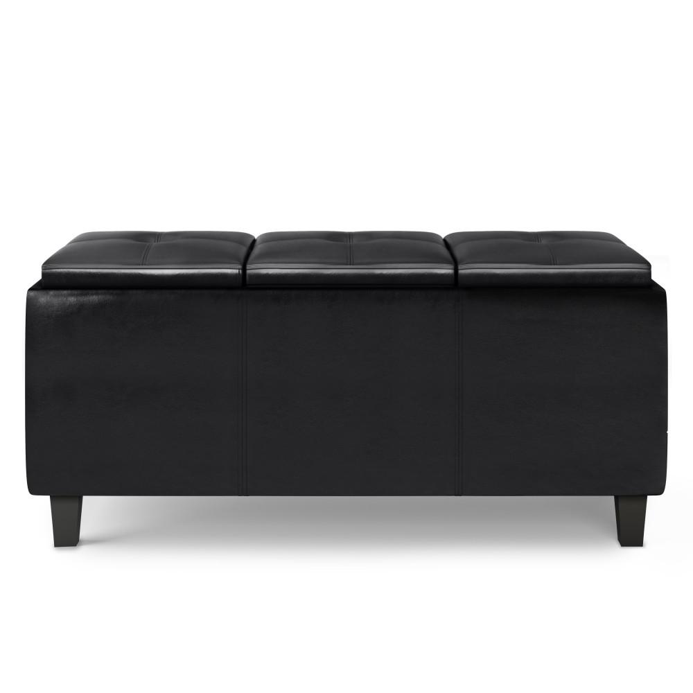 Avalon Ottoman with lift up lids in Vegan Leather
