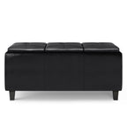 Avalon Ottoman with lift up lids in Vegan Leather