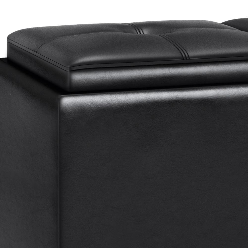 Avalon Ottoman with lift up lids in Vegan Leather