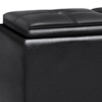 Avalon Ottoman with lift up lids in Vegan Leather