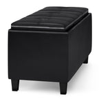 Avalon Ottoman with lift up lids in Vegan Leather