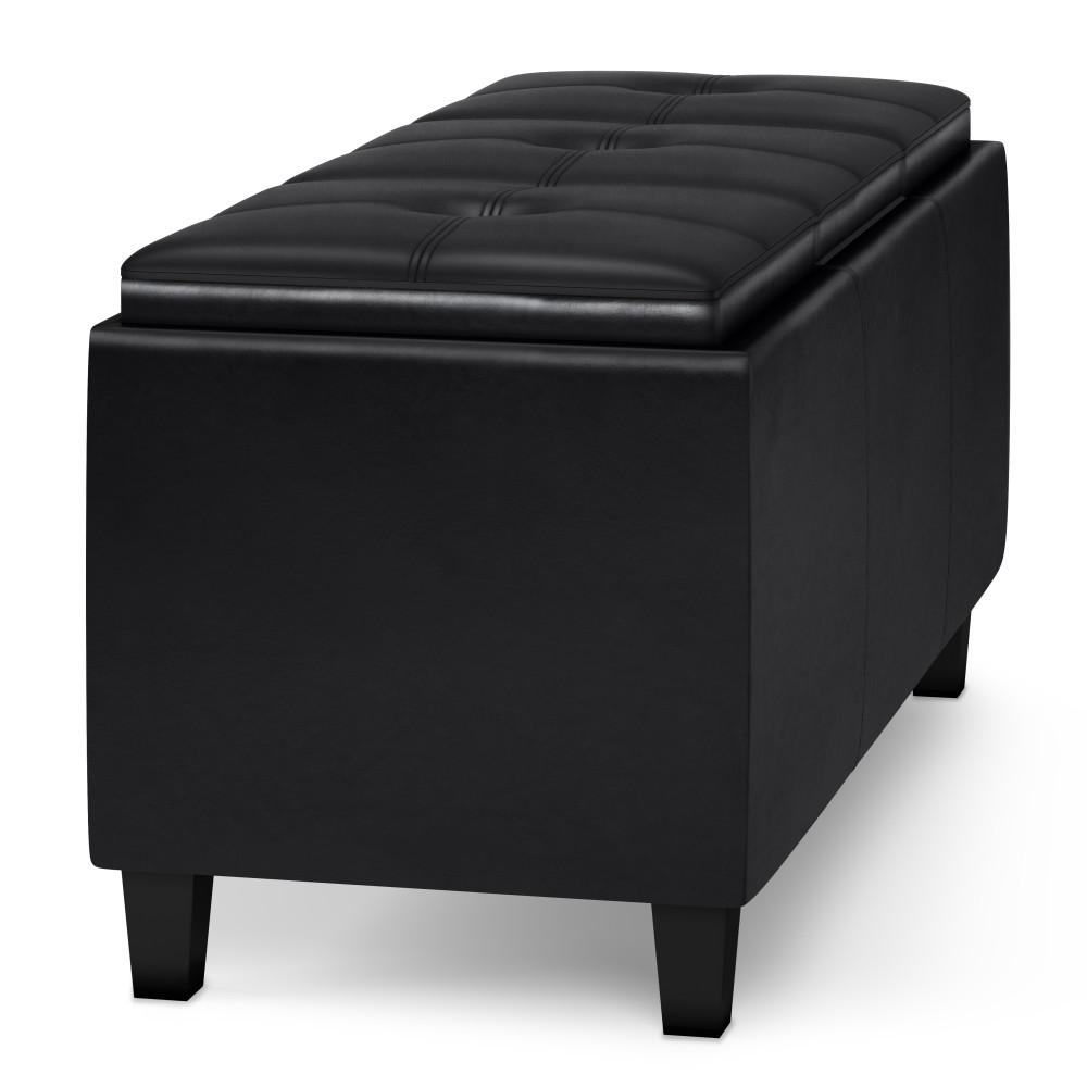 Avalon Ottoman with lift up lids in Vegan Leather