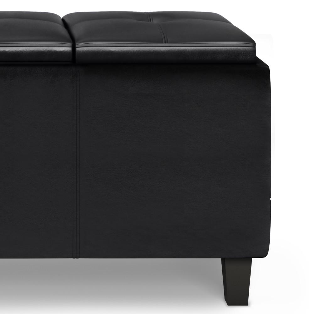 Avalon Ottoman with lift up lids in Vegan Leather