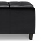 Avalon Ottoman with lift up lids in Vegan Leather