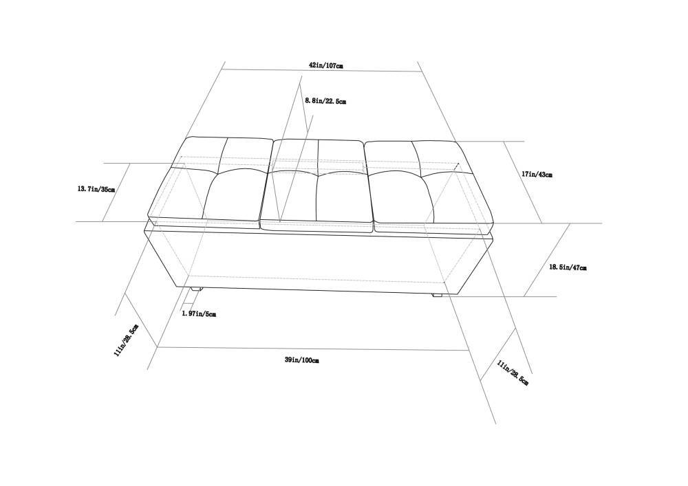 Avalon Ottoman with lift up lids in Vegan Leather