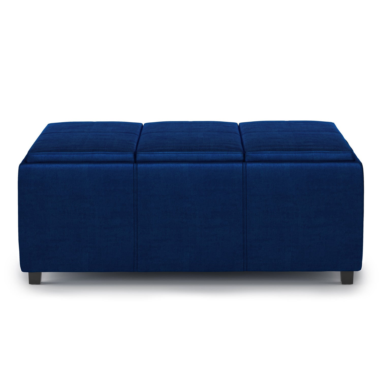 Avalon 3 Trays Ottoman in Velvet Fabric