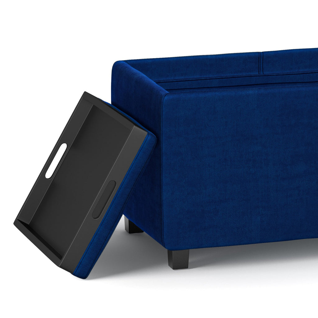 Avalon 3 Trays Ottoman in Velvet Fabric