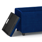 Avalon 3 Trays Ottoman in Velvet Fabric
